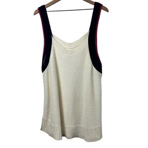 ANTHROPOLOGIE MYRCELLA KNIT TANK IVORY PINK BLUE WOMEN PLUS SIZE TOP 3X